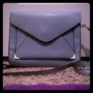 Blue leather purse